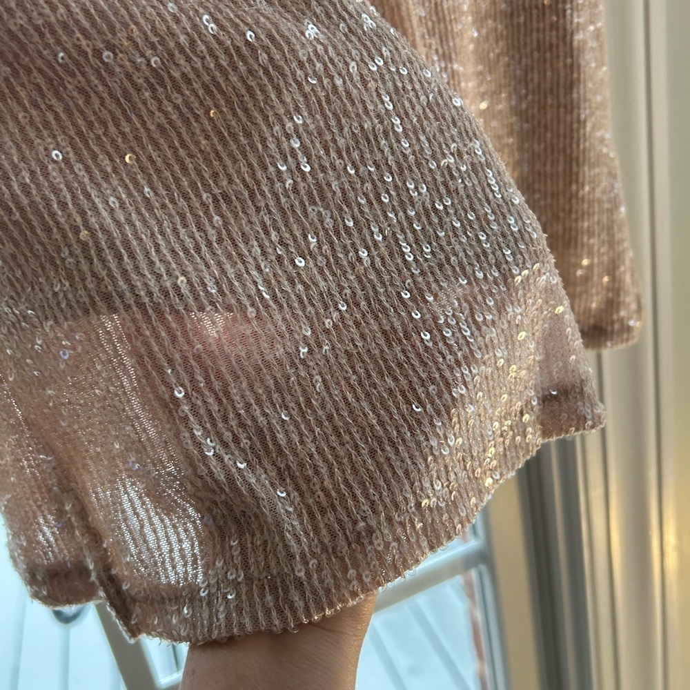 Cable & Gauge Sequins Blouse Womens Medium 24.5 inch length 19 inch pit to pit - Picture 9 of 12